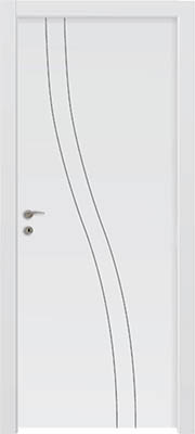 דלתות פנים - 2 פסי ניקל גל כפול לבן