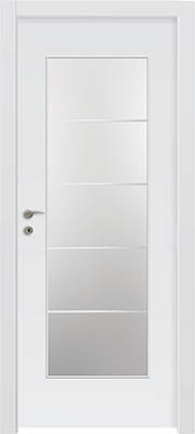 דלתות פנים - צוהר יפני מחולק ל-5 לבן